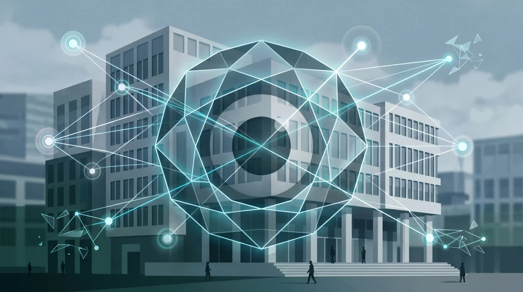 A conceptual illustration of digital surveillance and civic oversight.