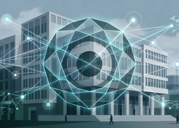 A conceptual illustration of digital surveillance and civic oversight.