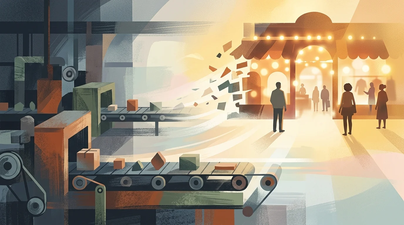 Abstract visualization of production and retail