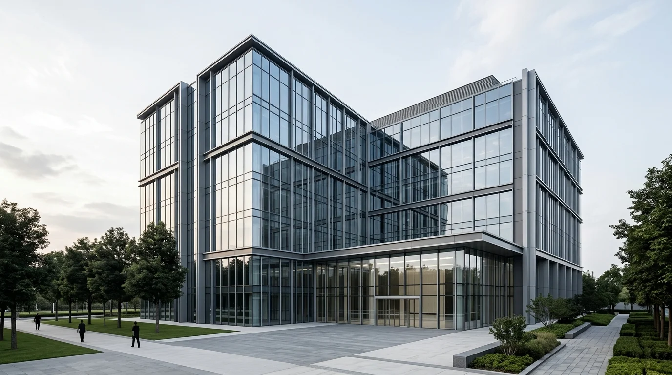 A modern office building facade.