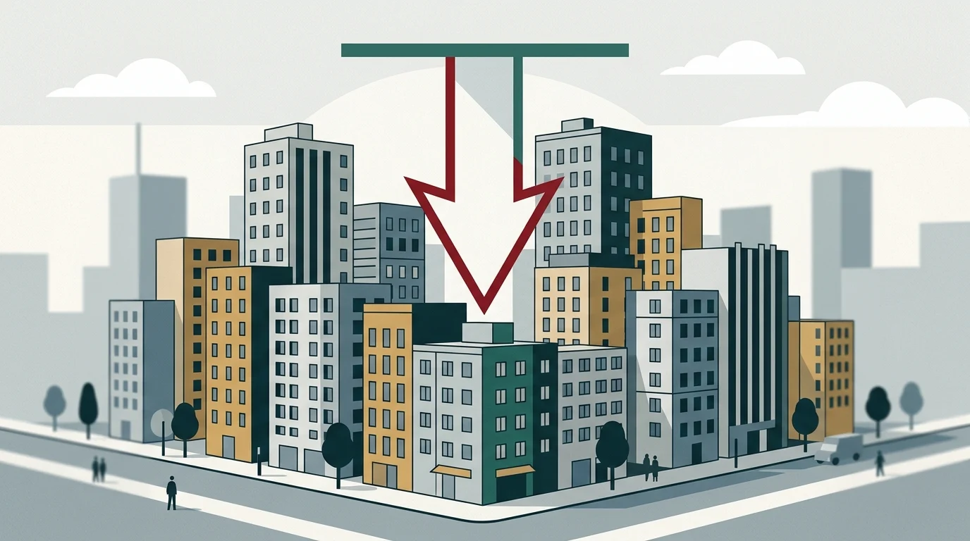 Conceptual illustration of housing rent controls.