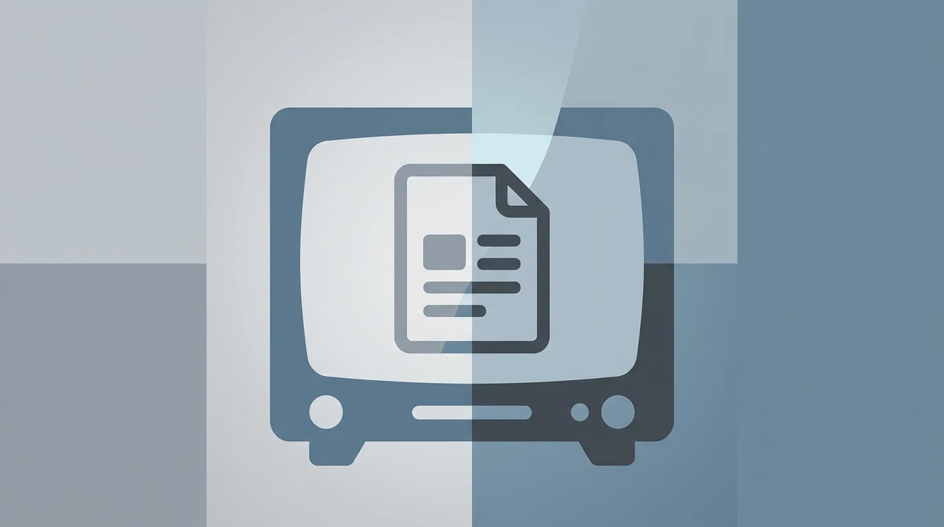 Conceptual illustration of a television and legal document.